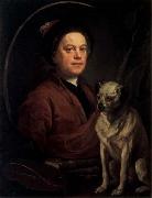 William Hogarth Self-Portrait with a Pug china oil painting artist